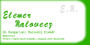 elemer malovecz business card