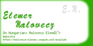 elemer malovecz business card